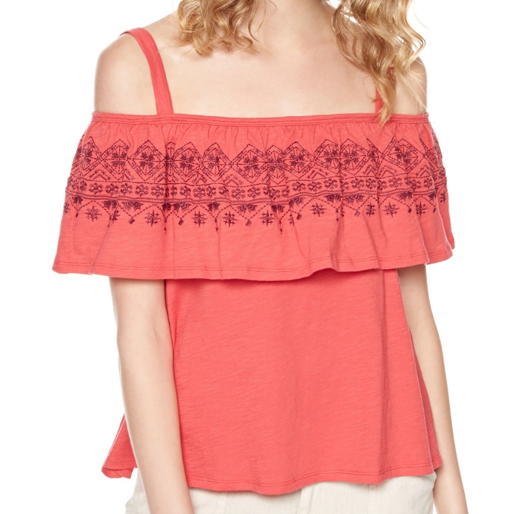 Sanctuary Eyelet off the shoulders top